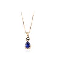 Sembol Gold 1.00 Karat Elmas Safir Kolye