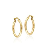 Sembol Gold 14 Ayar 2,0 cm Kalemli Altın Halka Küpe