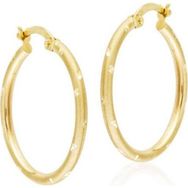 Sembol Gold 14 Ayar 2,5 cm Kalemli Altın Halka Küpe
