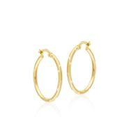 Sembol Gold 14 Ayar 2,5 cm Kalemli Altın Halka Küpe