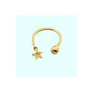 Sembol Gold 14 Ayar Yıldız Altın Yarım Halka Kulak Piercing