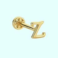 Sembol Gold Z Harf 14 Ayar Tragus Altın Piercing