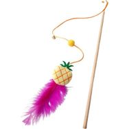Sempati Store Sarı Ananas Figürlü Zilli Peluş Kedi Oltası Kedi Oyuncağı