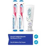Sensodyne 75 ml Nourish Sağlıklı Beyazlık Diş Macunu + 2 Adet Diş Eti Bakımı Diş Fırçası