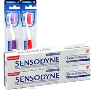 Sensodyne Sensitive 2 Adet Diş Fırçası + Sensodyne Extra Beyazlık 75 ml + 75 ml Diş Macunu