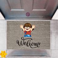 Sepet Budur P-2355 Dekoratif Dijital Baskı Welcome Kapı Önü Paspası