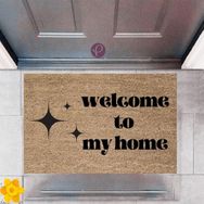 Sepet Budur P-2425 Dekoratif Dijital Baskı Welcome to My Home Kapı Önü Paspası