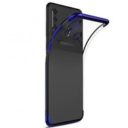 Sepetegelsin Samsung M30 Renkli Köşeli Şeffaf Lacivert Arka Kapak Lazer Kılıf