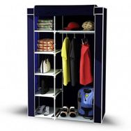 Sepettenevar Tek Yandan Raflı Lacivert Plastik Bez Dolap