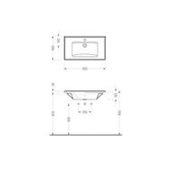 Serel 3035TXS110H Star 46x80 cm Tezgah Etajerli Mobilya Dolap Uyumlu Lavabo
