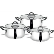 Serenk Modernist 6 Parça 18/10 Paslanmaz 18-22-26 cm Çelik Tencere Seti