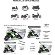 Sergül Zorro ZR 100-8 A Sport Miflonlu Premium 4 Mevsim Koruma Gri Motosiklet Brandası