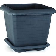 Serinova HK04 No:4 Tabaklı 44,3 cm 44 Litre Antrasit Hisar Kare Saksı