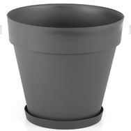 Serinova YS05 28 cm 10 Litre Antrasit Yalı Drenaj Aparatlı Tabaklı Dekoratif Saksı