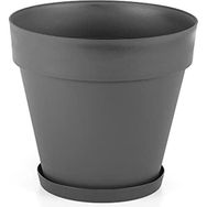 Serinova YS08 Yalı Drenaj Aparatlı Tabaklı 55 cm 76 L Antrasit Dekoratif Saksı
