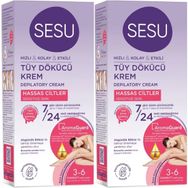 Sesu Sensitive Hassas Ciltler 2x40 ml Tüy Dökücü Krem