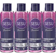 Sesu Shimmering Body Oil 4x150 ml Simli Cilt Bakım Yağı