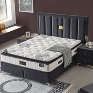 Setay Mobilya 150x200 cm Antrasit Diamond Baza Başlık ve Yatak Seti