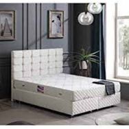 Setay Mobilya 150x200 cm Krem Royal Baza Başlık ve Yatak Seti
