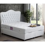 Setay Mobilya 180x200 cm Beyaz Camelli New Baza Başlık ve Yatak Seti