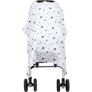 Sevi Bebe Müslin Gri Yıldız Bebek Arabası Örtüsü