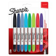 Sharpie Twin Tip Permanent 8'li Karışık Paket Markör Kalem