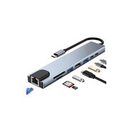 Shaza Hdmi Usb Ethernet Pd Girişli 8 in 1 Type-C Hub Port Adaptör