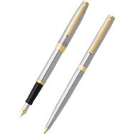 Sheaffer 9473-0/2 Sagaris Krom Altın Renk Dolma Kalem & Tükenmez Kalem Seti