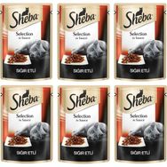 Sheba 6x85 gr Pouch Sığır Etli Yetişkin Kedi Konservesi