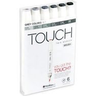 Shinhan Art Touch Twin Brush Gri Tonları Çift Taraflı 6'lı Markör Kalem Seti