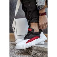 Shoecide CH115 CBT Literide Beyaz - Kırmızı - Siyah Renk Erkek Günlük Ayakkabı