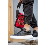 Shoecide CH115 CBT Literide Siyah Renk Beyaz Taban Erkek Günlük Ayakkabı
