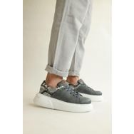 Shoecide CH145 CBT Sauerberg Antrasit Renk Beyaz Taban Erkek Günlük Ayakkabı