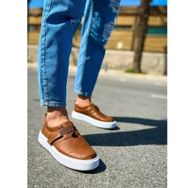 Shoecide CH147 CBT Dobeny Taba - Beyaz Renk Kalın Taban Erkek Günlük Ayakkabı
