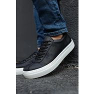 Shoecide CH163 BT Siyah Renk Beyaz Taban Erkek Günlük Ayakkabı