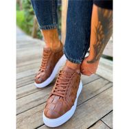Shoecide CH209 OBT Vimini Taba Renk Örgülü Desen Erkek Günlük Ayakkabı