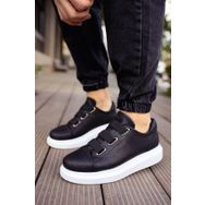Shoecide CH253 CBT Mirror Non Siyah - Beyaz Renk Kalın Taban Erkek Günlük Ayakkabı