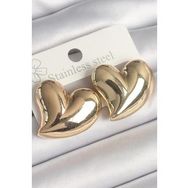 Shoecide Pirinç Gold Renk Bomba Kalp Model Kadın Küpe