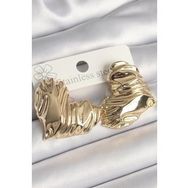 Shoecide Pirinç Gold Renk İşlemeli Kalp Model Kadın Küpe