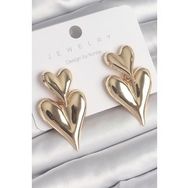 Shoecide Pirinç Gold Renk Sallantı Kalp Model Kadın Küpe