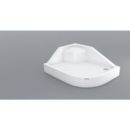 Shower Asimetrik Oval Oturmalı 90x120 cm Duş Teknesi