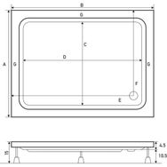 Shower Dikdörtgen Panelli 85x100 cm Duş Teknesi