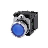 Siemens 3SU1152-0AB50-1BA0 24 AC DC 1No Komple Işıklı Yay Dönüşlü Metal Mavi Ledli Buton