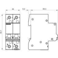 Siemens 5SL6201-7 6kA 2x1A NC Otomatik Sigorta