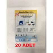 Siemens Süper XS/XXS dino VS 50E00-VS 59E99 20 Adet Uyumlu Süpürge Toz Torbası