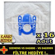 Siemens VS 04G000 VS 04G9999 Toz 16 Adet Süpürge Torbası