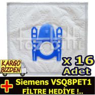 Siemens VSQ8PET1 Toz 16 Adet Süpürge Torbası