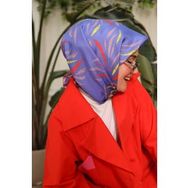 Silk Home 11432-17 Mor Kırmızı Desenli Tivil İpek Eşarp