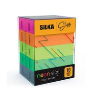 Silka Neon 5 Renk 10'lu Silgi Seti