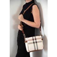 Silver Polo NV884 Krem Taba Kadın Çapraz Çanta
